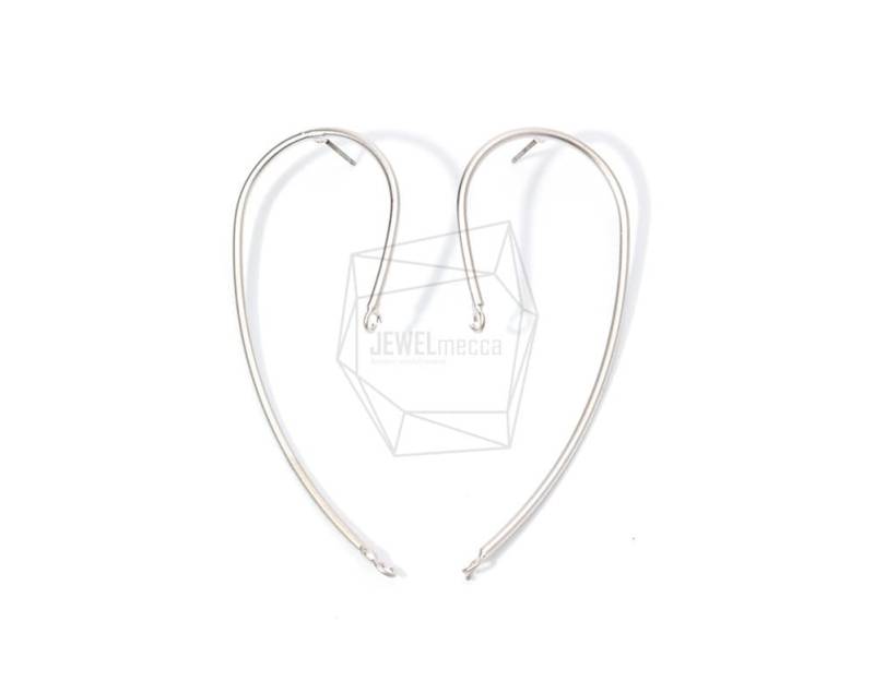 Erg-784-Mr/2 Stück Langer Gebogener Draht Ohrstecker 30mm X 60mm Matt Rhodiniert Über Messing, Titan Post Schmuckherstellung Erg-784-Mr/2 Stück Langer Gebogener Draht Ohrstecker 30mm X 60mm Matt Rhodiniert Über Messing, Titan Post Schmuckherstellung von JEWELMECCA