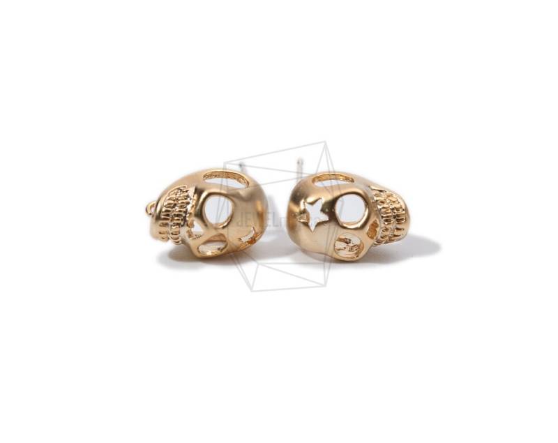 Erg-838-Mg/2 Stück/Stern Stirn Schädel Ohrring/7mm X 14mm/Matt Gold/Plattierung Über Messing/Silber Stift/Schmuckherstellung Erg-838-Mg/2 Stück/Stern Stirn Schädel Ohrring/7mm X 14mm/Matt Gold/Plattierung Über Messing/Silber Stift/Schmuckherstellung von JEWELMECCA