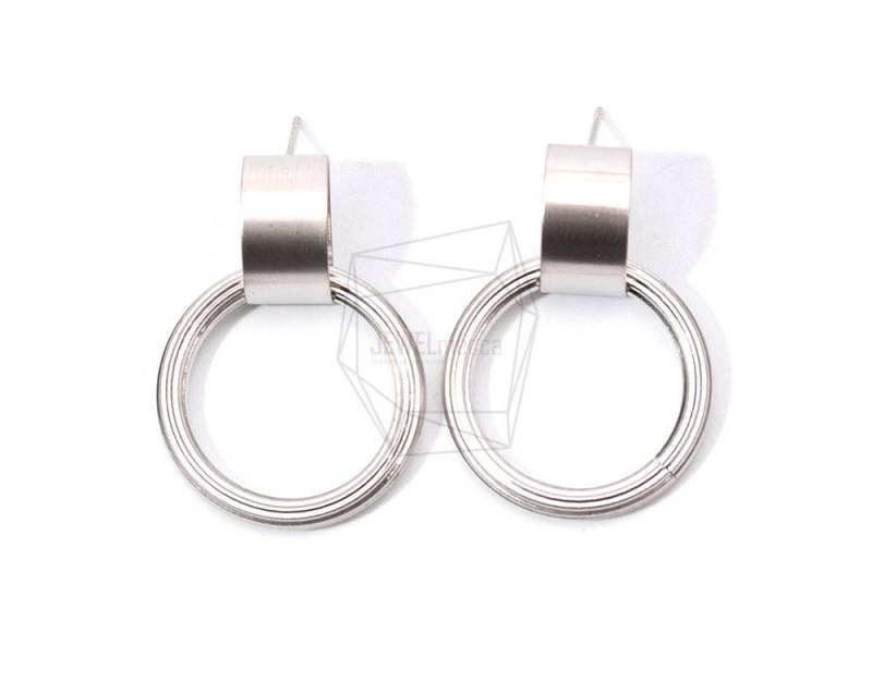 Erg-903-Mr/2stück/Ring Tropfen Ohrringe/24mm X 31mm/Matt Rhodiniert Über Messing/Schmuckherstellung Erg-903-Mr/2stück/Ring Tropfen Ohrringe/24mm X 31mm/Matt Rhodiniert Über Messing/Schmuckherstellung von JEWELMECCA