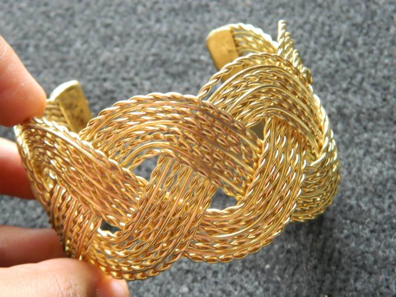 Boho Stacking Armreif Antik Look Modeschmuck Handgemachte Breite Armspange Gold Statement Geschenk Für Sie von JEWELRYMAKINGART
