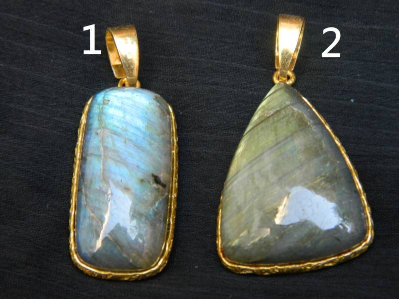 Natürlicher Labradorit Auffällige Glatte Edelstein Anhänger Mit 22 "Lange Vergoldete Messing Kette Handgefertigte Designer Modeschmuck Exklusiven von JEWELRYMAKINGART