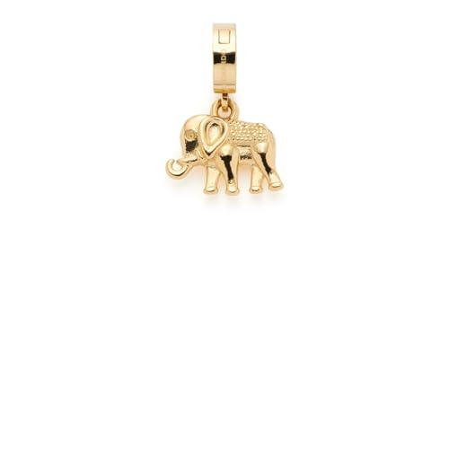 Leonardo Jewels Clip&Mix Sita Anhänger aus Edelstahl, kleiner Elefanten Ketten-Anhänger gold, geprägter Tier-Anhänger, Damen-Modeschmuck, 021856 von Leonardo Jewels