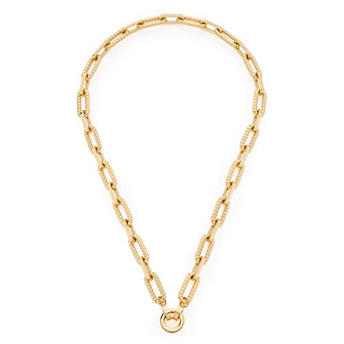 JEWELS BY LEONARDO Halskette Clip & Mix Moni • Kette aus goldfarbenem Edelstahl • massives Gliederarmband • Statement-Kette mit Kordelstruktur • 43 cm Länge • Geschenk Damen Schmuck • 022232 von JEWELS BY LEONARDO