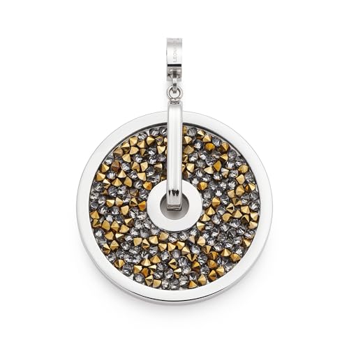 JEWELS BY LEONARDO Anhänger Clip & Mix Blanca • Ketten-Anhänger aus silberfarbenem Edelstahl • irisierende Glaskristalle in Grau- und Bronzetönen • Clip M (4,8 mm Ø) • Schmuck Geschenk Damen • 025617 von JEWELS BY LEONARDO