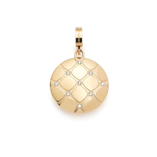 JEWELS BY LEONARDO Anhänger Clip & Mix Cocobello • Ketten-Anhänger aus goldfarbenem Edelstahl • gewölbte, strukturierte Oberfläche besetzt mit Zirkonia-Steinchen • Clip M (4,8 mm Ø) • Damen • 025652 von JEWELS BY LEONARDO