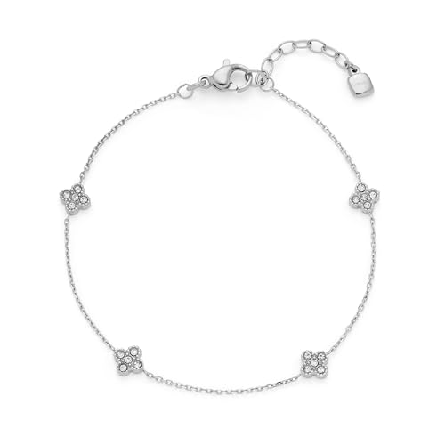 JEWELS BY LEONARDO Armband Ciao Lisette • Arm-Schmuck aus silberfarbenem Edelstahl • vier feine blütenförmigen Zirkonia-Elementen • 18-20,5 cm Länge • Schmuck Geschenk für Frauen • 025745 von JEWELS BY LEONARDO
