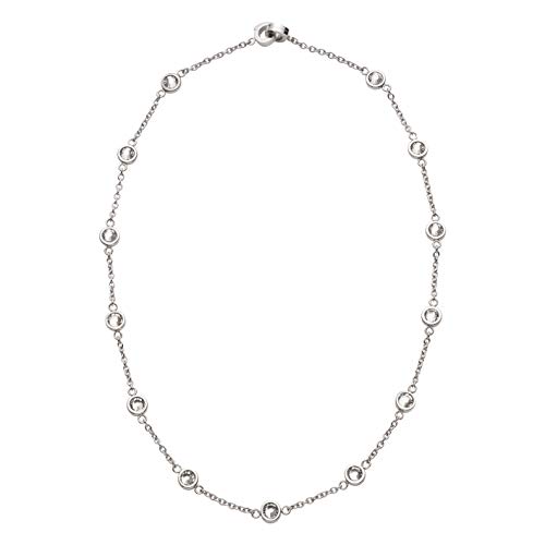 JEWELS BY LEONARDO DARLIN'S Damen-Halskette Essenza klein klar, Edelstahl mit Kristallsteinen und Mini-Clip, CLIP & MIX System, Länge 450 mm, 016630 von JEWELS BY LEONARDO