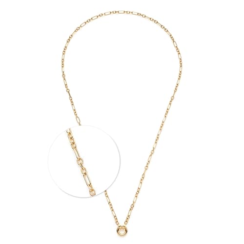 JEWELS BY LEONARDO Halskette Clip & Mix Ninon • Anker-Kette aus goldfarbenem Edelstahl • Zwischenring für Charms Anhänger • 70-71,3 cm Länge • Schmuck Geschenk für Frauen • 025597 von JEWELS BY LEONARDO