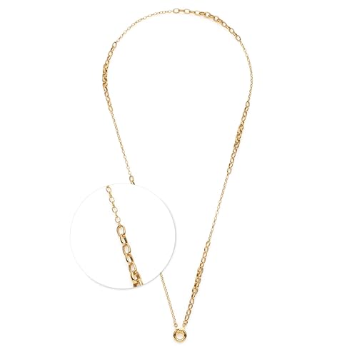 JEWELS BY LEONARDO Halskette Clip & Mix Suzanne • Hals-Schmuck aus goldfarbenem Edelstahl • zwei unterschiedlich große Kettenglieder • 80-81,3 cm Länge • Schmuck Geschenk für Frauen • 025576 von JEWELS BY LEONARDO