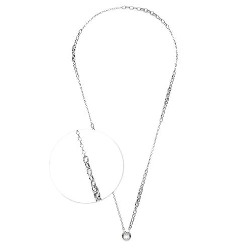 JEWELS BY LEONARDO Halskette Clip & Mix Suzanne • Hals-Schmuck aus silberfarbenem Edelstahl • zwei unterschiedlich große Kettenglieder • 80-81,3 cm Länge • Schmuck Geschenk für Frauen • 025575 von JEWELS BY LEONARDO