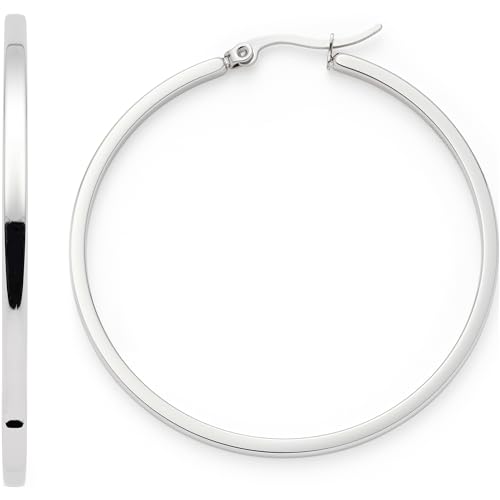 JEWELS BY LEONARDO Kreolen Marli 1 Paar • Ohr-Schmuck aus silberfarbenem Edelstahl • große, schlichte Hoop-Ringe • Schmuck Geschenk für Frauen • 023575 von JEWELS BY LEONARDO