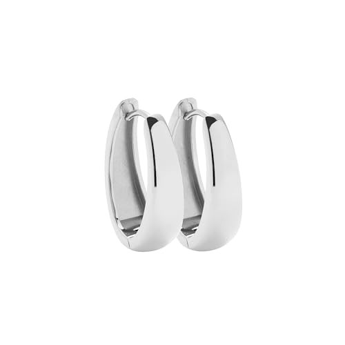 JEWELS BY LEONARDO Ohrringe Elodie • 1 Paar Creolen aus silberfarbenem Edelstahl • opulente, tropfenförmige Klapp-Kreole • Schmuck Geschenk für Frauen • 025459 von JEWELS BY LEONARDO