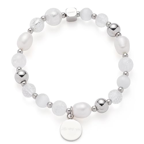 JEWELS BY LEONARDO Damen-Armband Hope VII Darlin's, Edelstahl mit unterschiedlichen Glas- und Kristallperlen, Länge 70 mm, 016506 von JEWELS BY LEONARDO