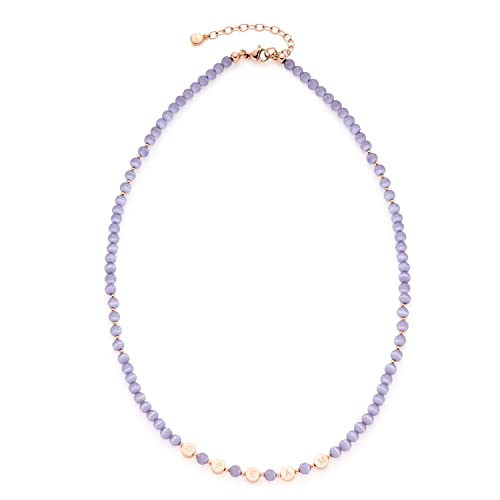 Leonardo Danica Sommer Special Halskette aus Edelstahl 1 Stück, lilane Cateye-Perlenkette mit Münzplättchen Dream roségold, Damenschmuck, 021877 von Leonardo Jewels