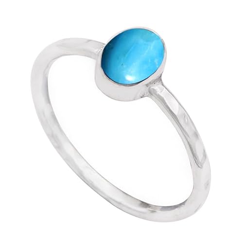 Im Labor gezüchteter Türkis Edelstein 925 Sterling Silber Band Ring Männer & Frauen alle Größen Handarbeit Jewerly TSR336BT_29 (75 (23.9)) von JEWELSTREZORO
