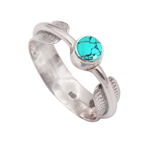 Im Labor hergestellter Türkis Edelstein 925 Sterling Silber Männer & Frauen Alle Größen Handgefertigt TSR370BU_6 (52 (16.6)) von JEWELSTREZORO
