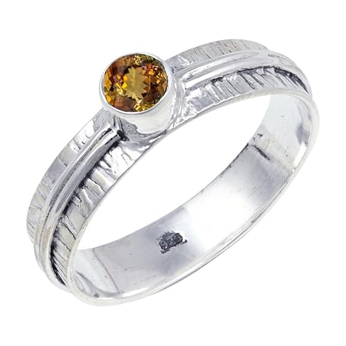 JEWELSTREZORO Andalusit im Labor gezüchtet Edelstein 925 Sterling Silber Stilvoller handgefertigter Band Ring Geschenkartikel Männer & Frauen Alle Größen TSR120AZ_5 (51 (16.2)) von JEWELSTREZORO