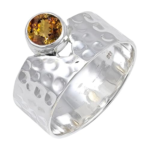 JEWELSTREZORO Andalusit im Labor gezüchtet Edelstein 925 Sterling Silber Stilvoller handgefertigter Band Ring Geschenkartikel Männer & Frauen Alle Größen TSR134AZ_1 (47 (15.0)) von JEWELSTREZORO