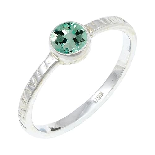 JEWELSTREZORO Aquamarin im Labor gezüchtet Edelstein 925 Sterling Silber Stilvoller handgefertigter Band Ring Geschenkartikel Herren & Damen Schmuck TSR132AY_28 (74 (23.6)) von JEWELSTREZORO