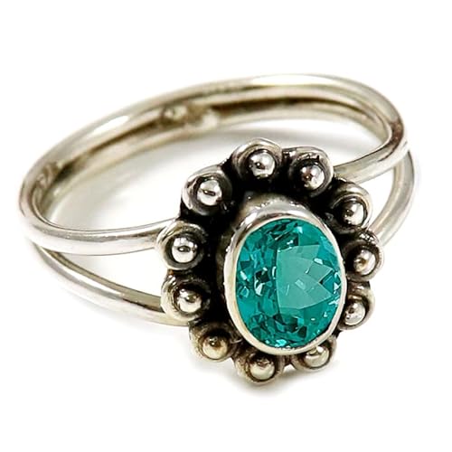 JEWELSTREZORO Grüner Paraiba-Turmalin im Labor gezüchtet Edelstein 925 Sterling Silber Stilvoller handgefertigter Band Ring Geschenkartikel Männer & Frauen alle Größen Jewerly TSR191AS_26 (72 (22.9)) JEWELSTREZORO Grüner Paraiba-Turmalin im Labor gezüchtet Edelstein 925 Sterling Silber Stilvoller handgefertigter Band Ring Geschenkartikel Männer & Frauen alle Größen Jewerly TSR191AS_26 (72 (22.9)) von JEWELSTREZORO