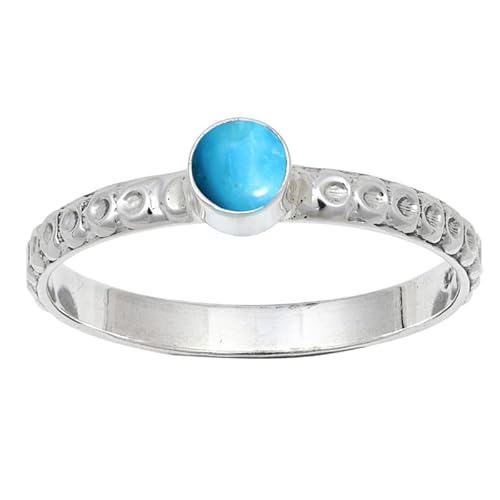 JEWELSTREZORO Laborgezüchteter Türkis Edelstein 925 Sterling Silber Stilvoller handgefertigter Band Ring Geschenkartikel Männer & Frauen Alle Größen TSR115BT_3 (49 (15.6)) von JEWELSTREZORO