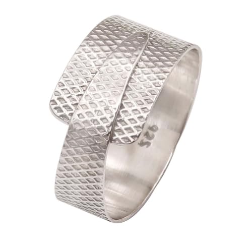 JEWELSTREZORO Silber Band Ring 925 Sterling Silber Ring Männer & Frauen Band Ring Alle Größen Handgefertigt Schmuck TSR137A_67 (21.3) von JEWELSTREZORO