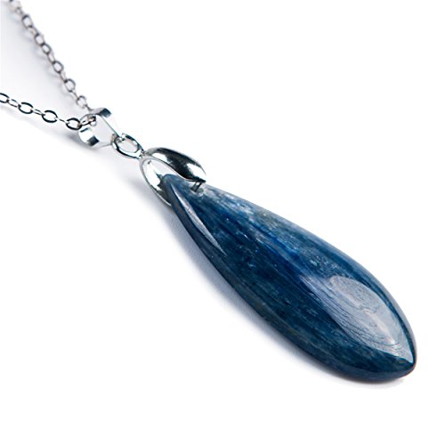 JEWIZJST natural stone pendant Blauer natürlicher Kyanit-Edelstein-Frauen-Mann-Halsketten-Mode-Anhänger 34x12x6mm von JEWIZJST