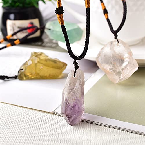 JEWIZJST natural stone pendant Natürlicher Quarzstein Original Kristallquarz Anhänger Mode Herren und Damen Schmuck DIY Geschenke Energiestein (Color : Orange, Size : One Size) von JEWIZJST