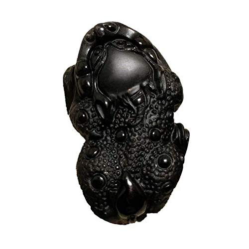 JEWIZJST natural stone pendant Natürlicher schwarzer Obsidian-Anhänger for Frauen Männer Kröten-Form-Edelstein-Kristallperlen-Halsketten-Anhänger AAAA von JEWIZJST