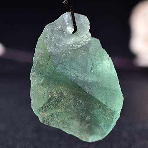 natural stone pendant 1pc natürlicher Amethyst-gelber Kristallstein-Anhänger-Rosa-Quarz-Mineralkristall-Halsketten-Anhänger for Damen-Geschenk ( Color : Green Fluorite , Size : 1pc 0.78-1.77in ) von JEWIZJST