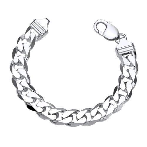 JEWLIX 925 Silberarmband: Panzerarmband Silber 12mm breit - Länge frei wählbar PA0120 von JEWLIX