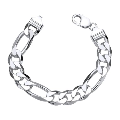 JEWLIX 925 Silberarmband: Figaroarmband Silber 13mm breit - Länge wählbar FA0130 (Länge: 21cm) von JEWLIX