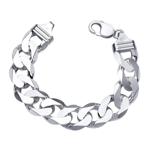 JEWLIX 925 Silberarmband: Panzerarmband Silber 17mm breit - Länge frei wählbar PA0170 von JEWLIX