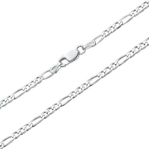 925 Silberkette: Figarokette Silber 3,5mm breit - Länge wählbar - Kette inkl. Etui FK0035 (Länge: 50cm) von JEWLIX