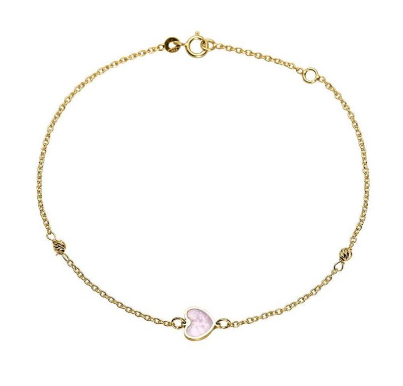 JEWLIX Goldarmband Damenarmband Herz von JEWLIX aus 14-karätigem Gold, Perlmutt von JEWLIX