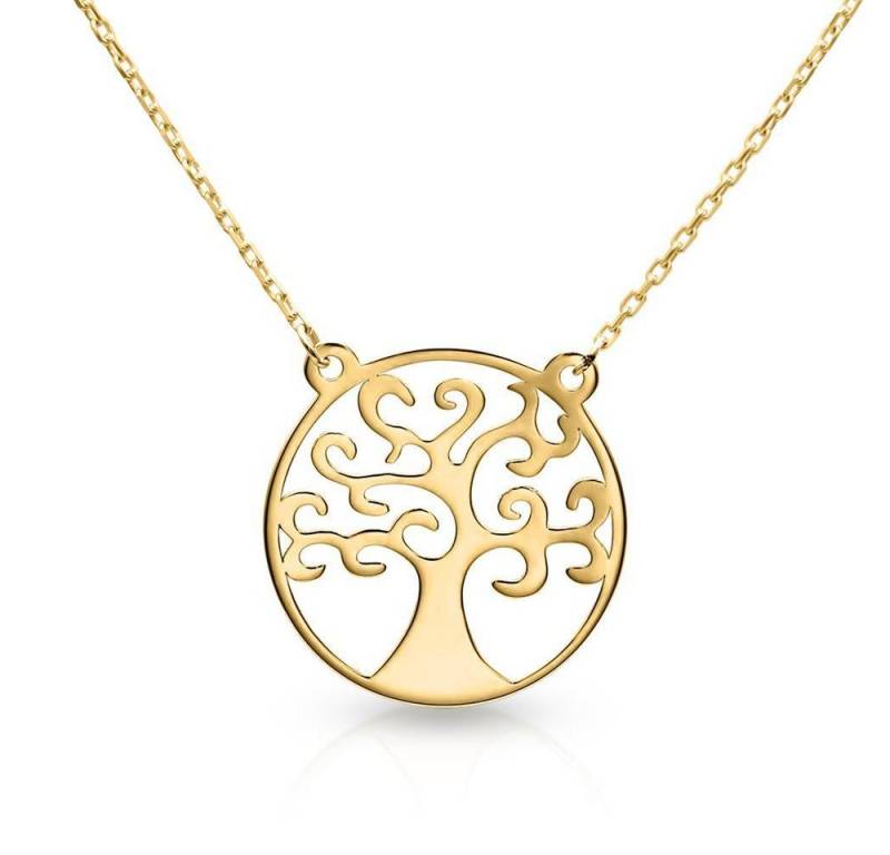 JEWLIX Goldkette Damenkette Lebensbaum aus 9-karätigem Gold von JEWLIX