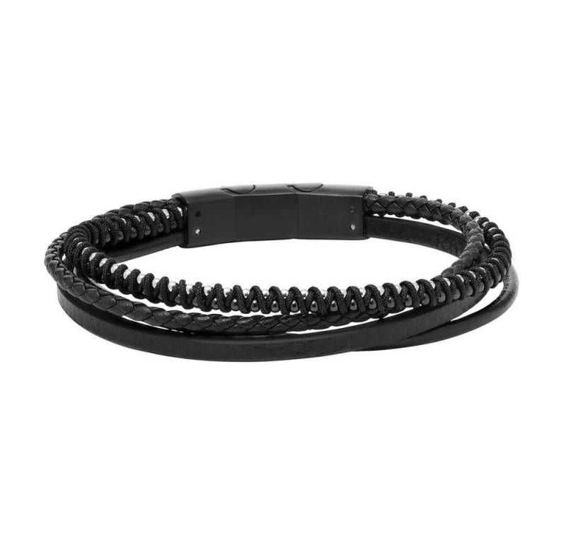 JEWLIX Lederarmband JEWLIX Armband aus schwarzem Kunstleder mehrreihig von JEWLIX