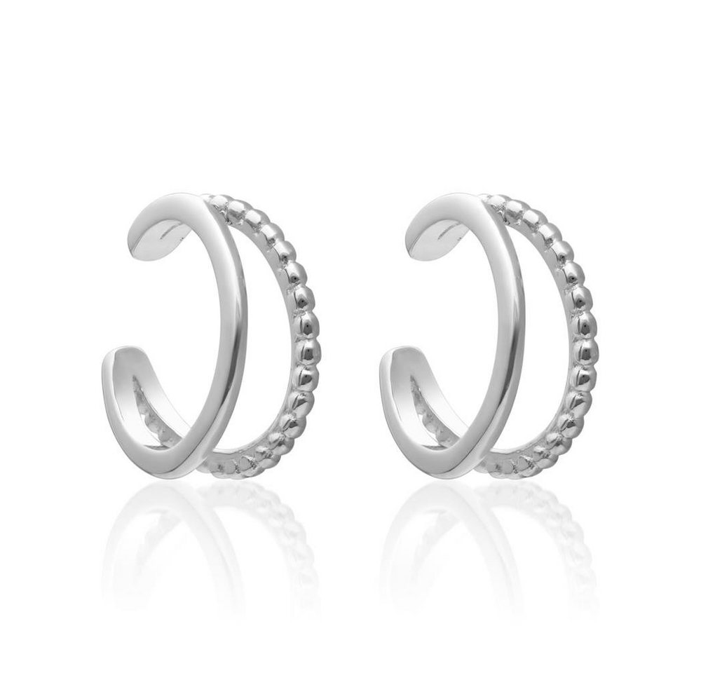 JEWLIX Paar Ohrstecker Zweireihige Ear Cuffs für Damen aus 925er Silber von JEWLIX von JEWLIX