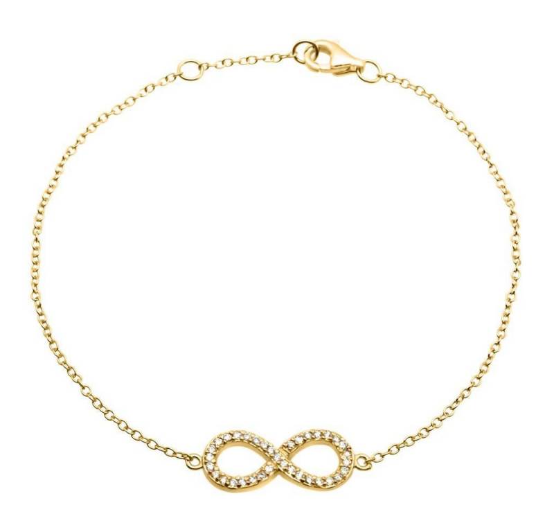 JEWLIX Silberarmband Filigranes Silberarmband Infinity vergoldet SB0161 von JEWLIX