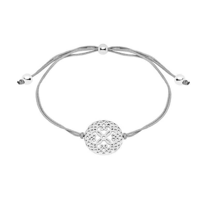 JEWLIX Silberarmband JEWLIX Armband aus grauem Textil und Sterlingsilber von JEWLIX