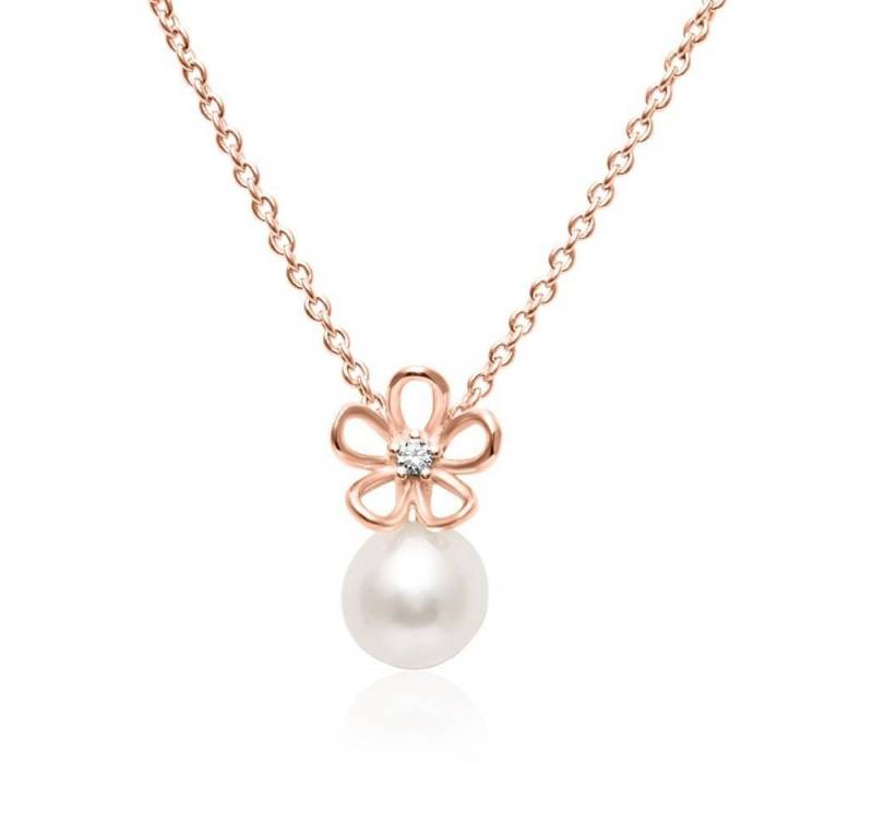 JEWLIX Silberkette JEWLIX Damenkette aus 925er Silber mit Perlenanhänger, rosé von JEWLIX