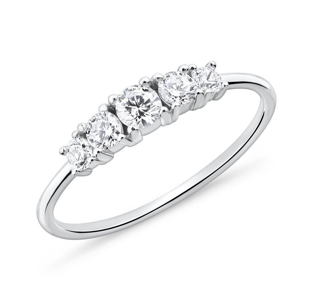 JEWLIX Silberring Zirkoniabesetzter Ring für Damen aus 925er Silber (Größe: 50mm) von JEWLIX