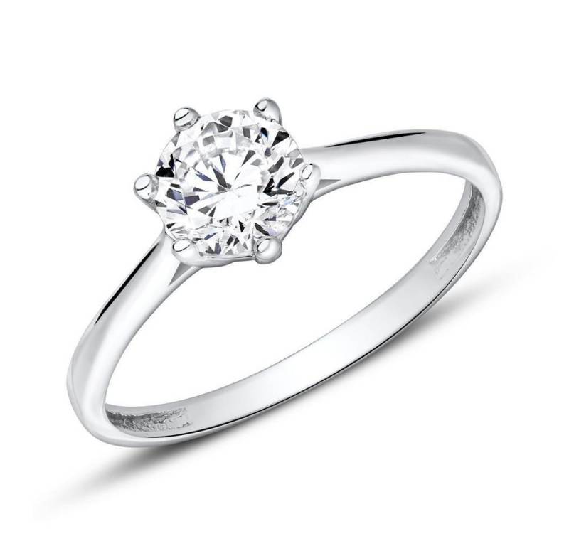 JEWLIX Verlobungsring 9K Weißgold Verlobungsring mit Zirkoniabesatz von JEWLIX von JEWLIX