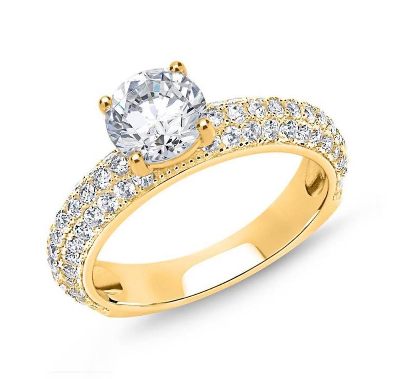 JEWLIX Verlobungsring Vergoldeter 925er Silberring mit Zirkonia von JEWLIX von JEWLIX