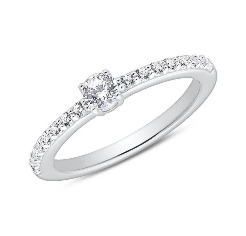 JEWLIX Verlobungsring Zirkoniabesetzter Verlobungsring aus Sterlingsilber von JEWLIX von JEWLIX