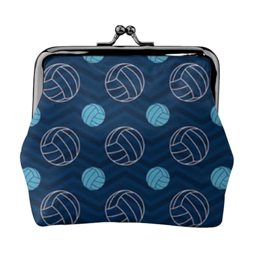 Blau Volleyball Druck Multifunktionale Geldbörse Mode Münze Geldbörse Karte Tasche Unisex, Schwarz , Einheitsgröße von JEWOSS