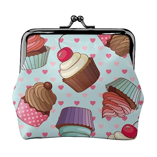 Cupcake Muster Drucken Multifunktionale Geldbörse Mode Münze Geldbörse Karte Tasche Unisex, Schwarz , Einheitsgröße von JEWOSS