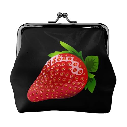 Erdbeere Clipart Print Multifunktionale Geldbörse Mode Münze Geldbörse Karte Tasche Unisex, Schwarz , Einheitsgröße von JEWOSS