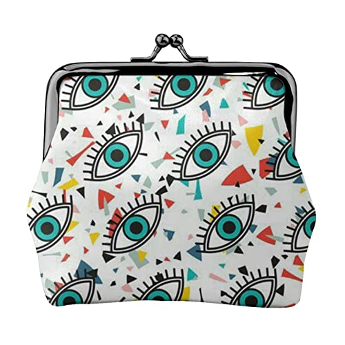 Evil Eyes Print Multifunktionale Münzbörse Mode Münze Geldbörse Karte Tasche Unisex, Schwarz , Einheitsgröße von JEWOSS