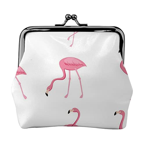 Flamingos auf weißem Druck Multifunktionale Geldbörse Mode Münze Geldbörse Karte Tasche Unisex, Schwarz , Einheitsgröße von JEWOSS